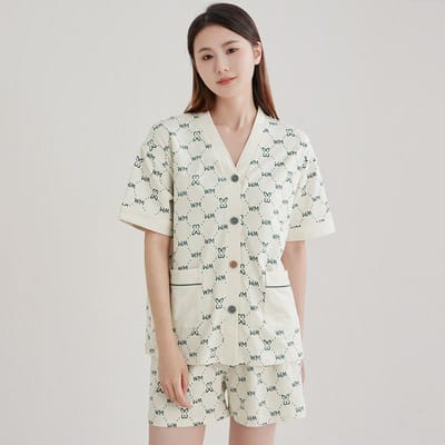 Pyjama's voor Dames, Zomer Korte Mouwen Shorts, Los, Comfortabel en Casual, Kan Gebruikt Worden als V-hals Huiskleding 2XL