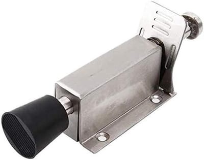 Deurstop - Deurhouder - Muren beschermen - Rubberen tip - 14 cm lengte - Roestvrij staal