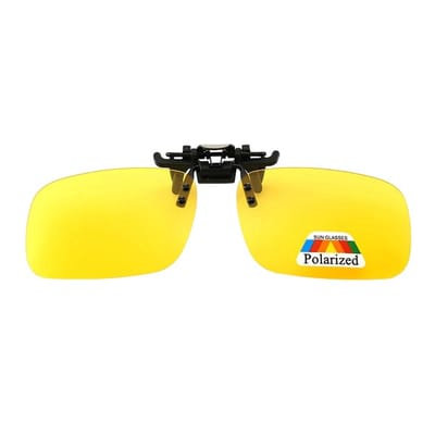 Fako Fashion - Clip On Voorzet/Overzet/Opzet Zonnebril - Clip-On Polarized - Polariserend - Night Vision - Medium - 130x37mm - Geel