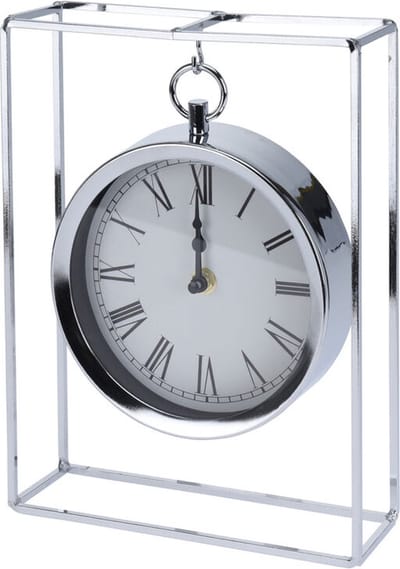 DoaBuy klok hangmodel metaal 18x7 x16 cm zilverkleurig zilver