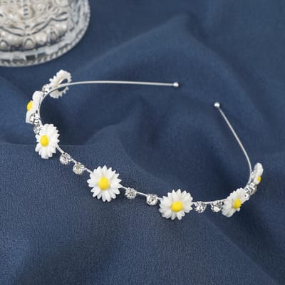 1 stuk Zonnebloem Boheems Haarbandje, Zoet Mode Hoofdbandje voor Vrouwen Perfect Festival Cadeau gray