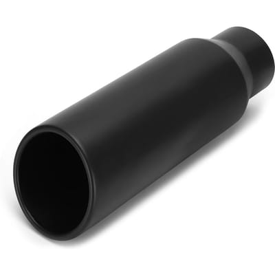 Tuyau d'échappement de voiture Acier inoxydable 80mm 3.1in Entrée 102mm 4in Sortie Universel Embout ArrièreNoir Black noir