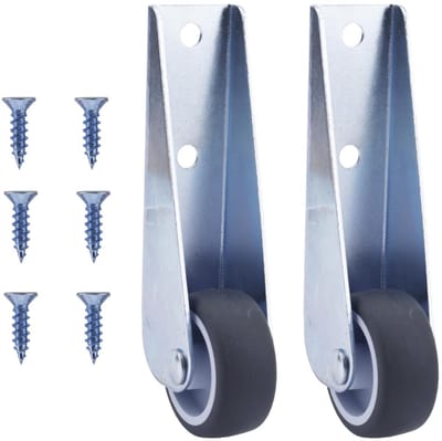 Dailygoods- Poortwielen Set van 2 - Vervangende Richtingswielen - IJzer/Rubber - Roestvrij Stalen Schroeven - Voor Hekpoorten - Duurzaam - Wielen