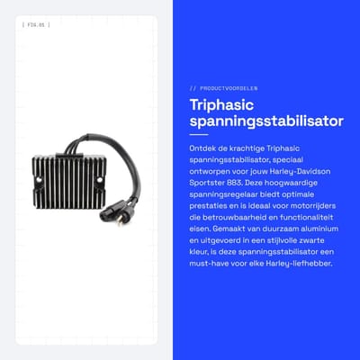 Dailygoods - Triphasic spanningsstabilisator - Spanningsregelaar - Zwart - Voor Harley-Davidson - Hoge kwaliteit en betrouwbaarheid - Geschikt voor Sp...
