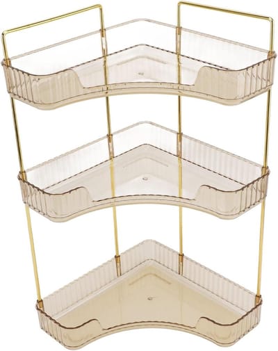 Make-up Plankorganizer - Cosmetica Huidverzorging Organizer - Aanrecht Opruimen - Esthetisch Praktisch Ontwerp - 26x26x14 cm - Amber