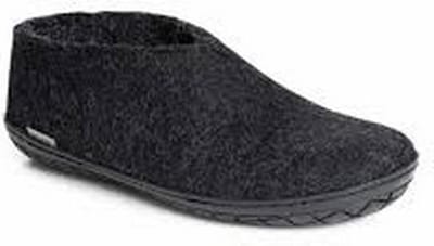 Glerups Warme Vilten Pantoffel Schoen Zwarte Rubber Zool