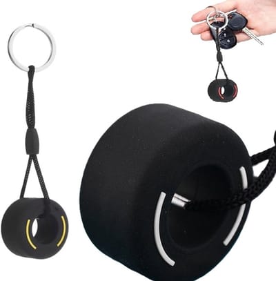 Sleutelhanger Raceband I Autoband Sleutelhouder I Racing Band Sleutelhanger I Universeel I Auto Accessoires I Zwart/Wit