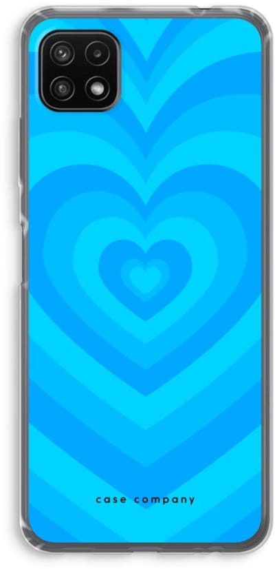 Case Company® - Hoesje geschikt voor Samsung Galaxy A22 5G hoesje - Hart Blauw - Soft Cover Telefoonhoesje - Bescherming aan alle Kanten en Schermrand