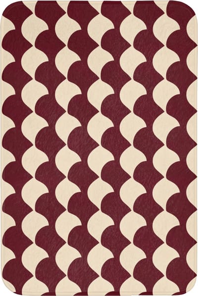 Badmat 60x90 cm - Antislip - Rood - Tegelpatroon - Crème - Badmatten voor badkamer - Badkamermat - Douchemat - Badkamer mat
