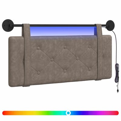 vidaXL - Hangend - hoofdbord - Grijs - Antiek - PU