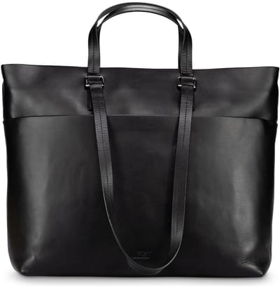JOST Leren business tas shopper met laptopvak Arva Business Shopper Black zwart