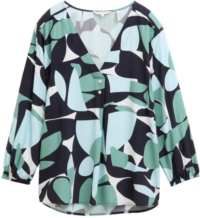 Tom Tailor - Blouse met patroon - Maat 34 - green dots and shapes design