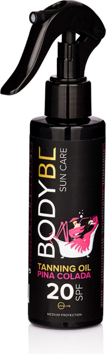 BODYBE SUN CARE Natuurlijke Zonnebrandolie met Piña Colada, SPF20 voor intense en snelle bruining