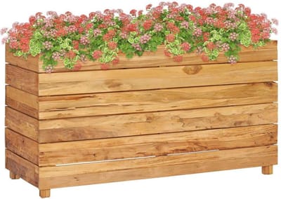 Medina Plantenbak verhoogd 100x40x55 cm gerecycled teakhout en staal