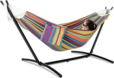 Luxe Dubbele Hangmat met Stevig Buitenframe - Ruimtebesparend en Eenvoudig Op te Zetten voor 2 Personen