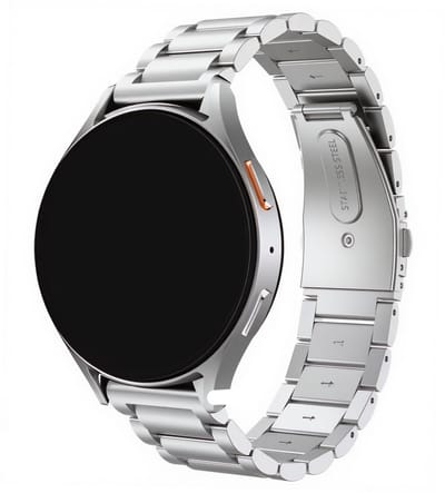 Innerlight® Metal+ - Zilver - 20mm Smartwatchband - Metalen Smartwatchbandje - Metalen Horlogebandje geschikt voor Samsung Galaxy Watch 7 / 6 / 5 / Pro / 4 / 3 / Active 2 - Polar Ignite / Unite – Huawei
