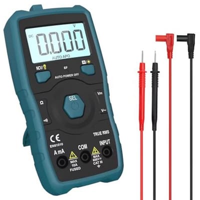 Digitale multimeter 6000 counts met automatische bereikherkenning en AC/DC-spannings- en stroommeting