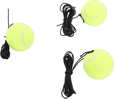 Tennistrainingsballen - Oefenballen Tennis - Vaardigheden Verbeteren - Elastisch Snaarontwerp - 3 Stuks - Geel