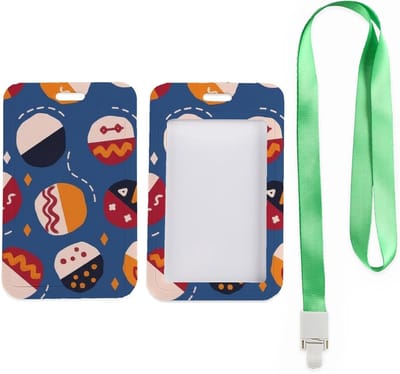 ID-kaarthouders - Naambadgehouder - Veilig Kaarten Bewaren - Afneembare Lanyard - 68 x 11 cm - Groen Oranje