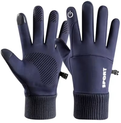 Blauwe handschoenen - Tech Handschoenen - Waterdicht - Touchscreen - Winteraccessoires - Fietshandschoenen - Unisex - Large - Blauw - Winter - CHPN