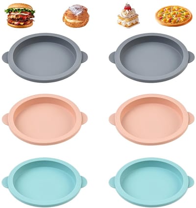 Cosensi- Eiervormen 6 Stuks - Siliconen Bakvormen - Antiaanbaklaag - Multifunctioneel - Voor Luchtfriteuse - 10 cm Diameter - Voedselveilig - Bakvorm