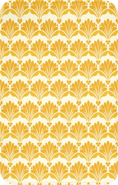 WC mat 50x80 cm - Antislip - Patroon - Motief - Geel - Toiletmat - Vloermat - Douchemat - Toilet tapijt - Toiletmatten