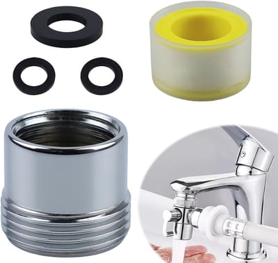 Messing Adapter 1/2 naar 3/4 inch met 3 afdichtingen – G1/2 vrouwelijke en G3/4 mannelijke draad – Geschikt voor tuinslang, wasmachine en vaatwasser, waterverbindingen en tuinaccessoires