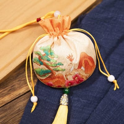Lege Geurzakjes - Brocade Tasjes - Sieraden Opbergen - Met Trekkoord - 4 Stuks - Oranje