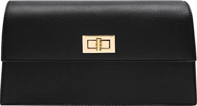 Zwarte Schoudertas Pretty Basic - Kunstleer - Handtassen - Gouden draaislot - Dames Tassen - Zwart