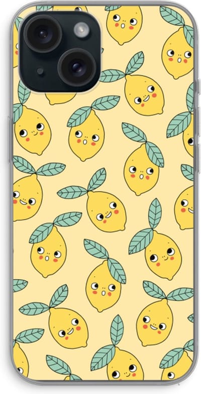 Case Company® - Hoesje geschikt voor iPhone 15 hoesje - Citroenen - Soft Cover Telefoonhoesje - Bescherming aan alle Kanten en Schermrand