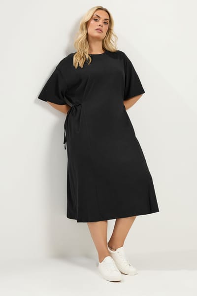 Yours Zwarte Midijurk Met Strik Aan De Voorkant Size 44