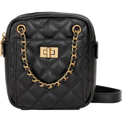 Koeienhuid Ketting Mobiele Telefoon Tas High-end Mini Mode Dames Tas Crossbody Tas Koplaag Koeienhuid Kleine Tas Crossbody Tas black