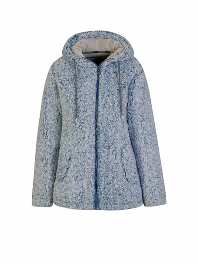 BJØRNSON Xandra Sherpa Fleece Vest Capuchon Dames - Maat 36 - Blauwgrijs