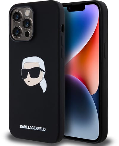 Karl Lagerfeld iPhone 14 Pro Max Backcover hoesje Magsafe - Karl Print - Zwart
