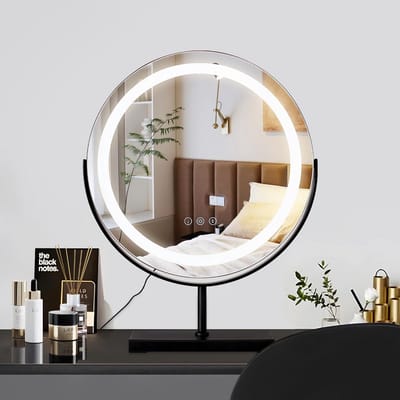 Ronde Led Make-up Spiegel met Touch-schakelaar en 3 Kleurmodi