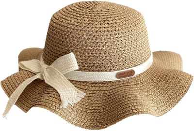 Kinder Zonnehoed - Zomerse Pet - Bescherming Tegen Zon - Met Strik Detail - One Size - Natuurlijk