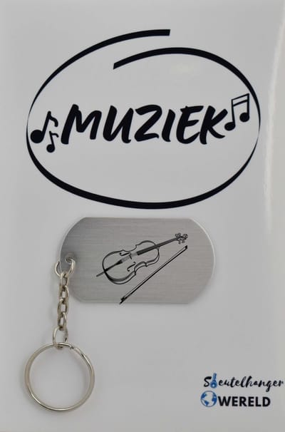 viool Sleutelhanger inclusief kaart - viool cadeau - viool - Leuk kado voor je vriend om te geven - 2.9 x 5.4CM