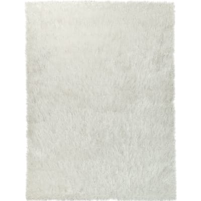 Hoogpolig tapijt Glamorous wit 60x100 cm