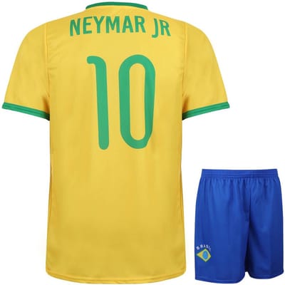 Neymar Brazilie Voetbaltenue - Voetbal Tenue Kinderen - Shirt en Broekje - Jongens en Meisjes - Volwassenen - Heren en Dames - Maat 104