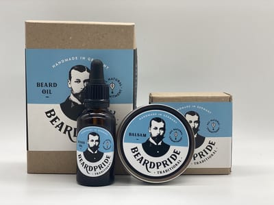 Beardpride baardset - 100% natuurlijke ingrediënten - Baardolie Traditionell - Bio 30ml - Baardbalsem Traditional - Bio 55g