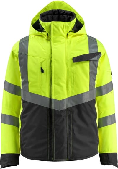 Mascot Hastings Winterjas - Hi-Vis Geel/Zwart - Maat M, Waterdicht & Gevoerd