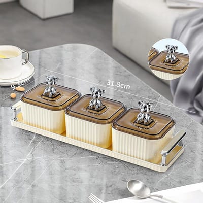 Lichte Luxe Transparante Fruitschaal Huis Woonkamer Salontafel Snoepschaal Noten Gedroogd Fruit Opbergdoos Verfrissing Snack Schotel gray
