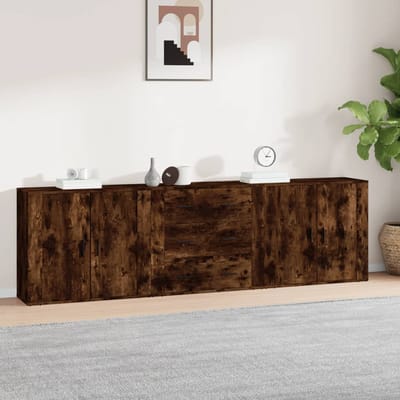 vidaXL - Dressoirs - 3 - st - bewerkt - hout - gerookt - eikenkleurig