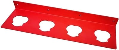 Metalen Batterij Houder - Organizer Rack - Opslag Werkplaats - Zware Metalen Constructie - 4 Sleuven - Rood