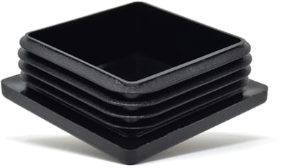 Allecto - Vierkante Pijpstopper - PVC Stopper - Voor Binnengebruik - Zwart - Bescherming van Vloeren - Geschikt voor 60x60mm Pijpen - 10 Stuks