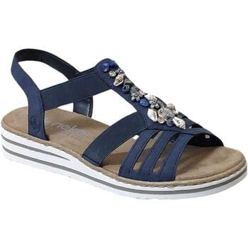 Rieker Sandalen V0649, Dames marineblauwe Sandalen 39 Vloot