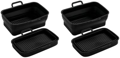 Opvouwbare vierkante Airfryer siliconen kom, 2-pack