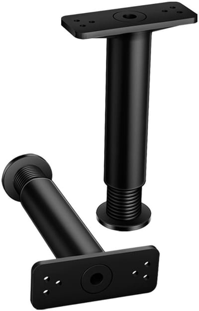 Dailygoods - 2 stuks steunpoten voor bedframe, zwarte beddelen, verstelbare bedpoten, poten voor bedframe, verstelbare meubelpoten, stabilisator, steunframe, verstelbaar voor bedframes, 248G0050