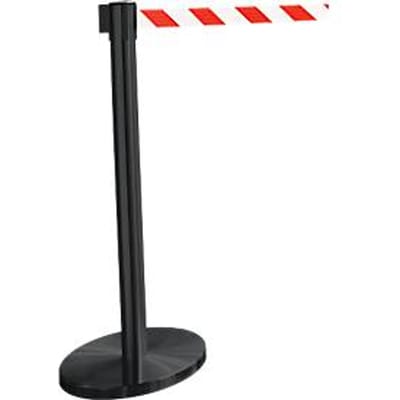 Bandstang GLA45, incl. vloerplaat 320 mm & bandcassette 2,3 m verlenging, H 955 mm, metaal, zwart, band rood-wit