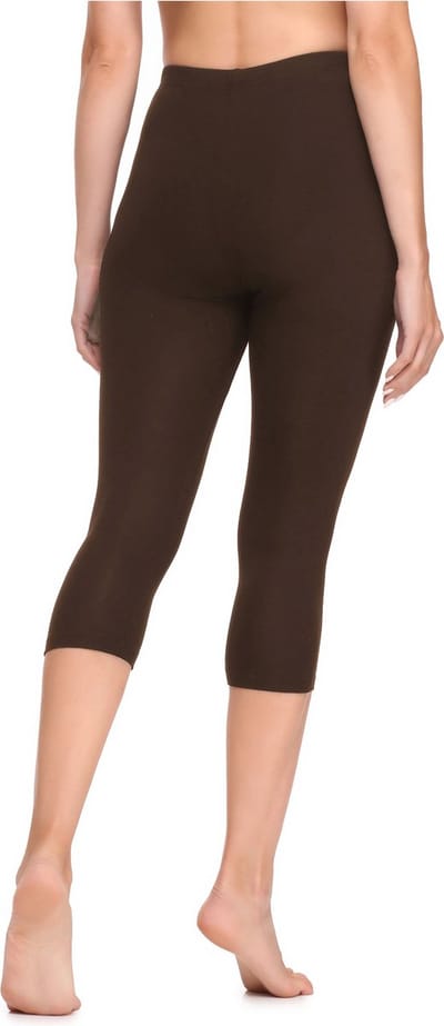 Bellivalini BLV-BLV50-148-LE Dames Capri Leggings - Sport - Vrijetijdsbroek - 3/4 Lengte - Viscose - Sporbroek - Yogabroek - Bruin - XS
